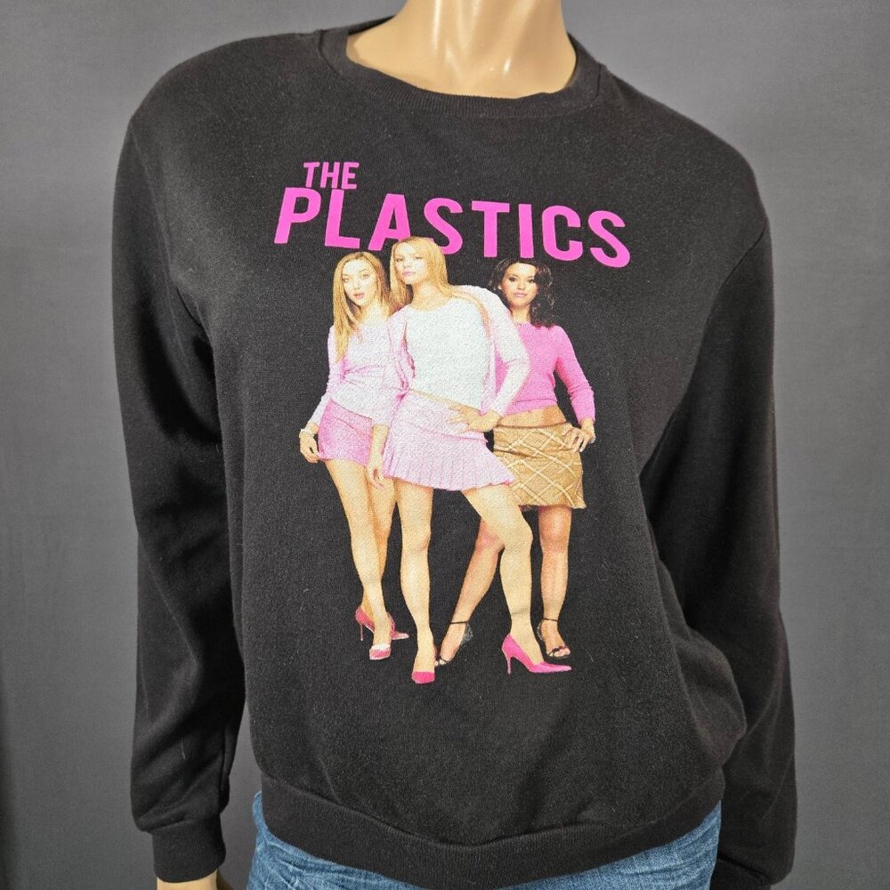 Mean Girls The Plastics 2010 Sweatshirt Womens Size L Black Pullover long Sleeve